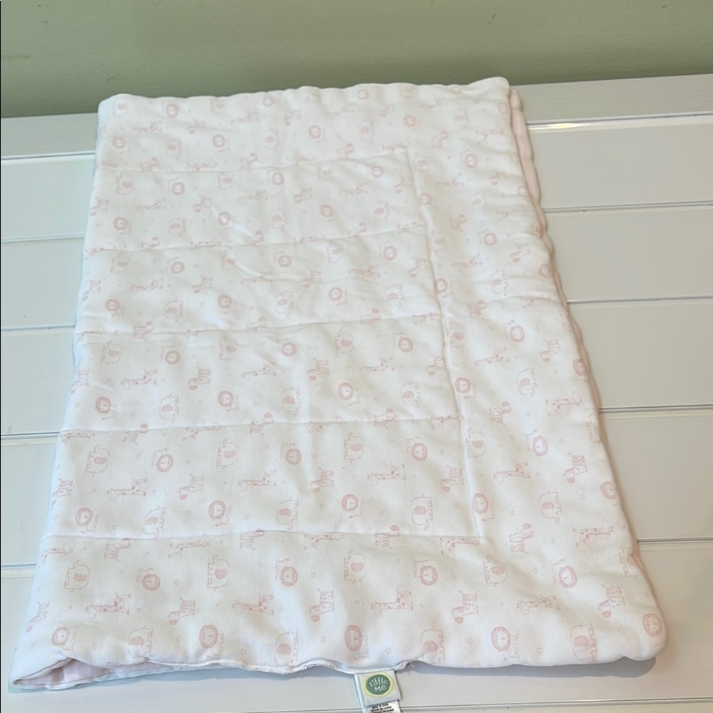 Little Me Pink and White Baby Blanket
